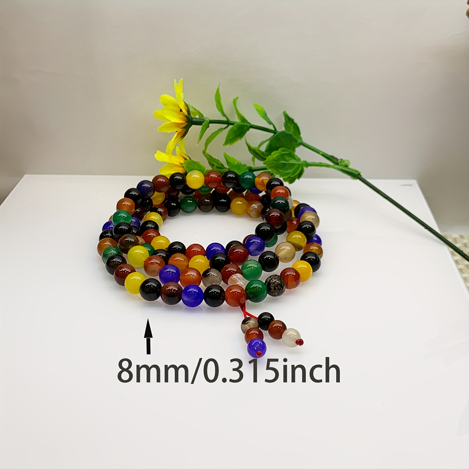 Colorful Agate Bead Bracelet 8mm Low Key Peace Protector Hot Item